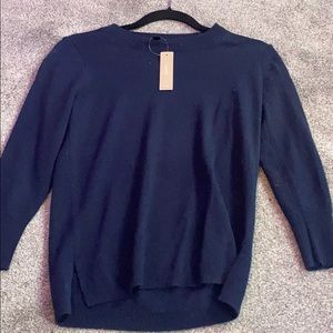J. Crew Navy Cashmere Crewneck Sweater